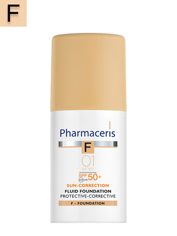 PHARMACERIS F FLUID FOUNDATION WITH HIGHEST LEVEL OF SUN PROTECTION SPF 50   PROTECTIVE-CORRECTIVE 01 IVORY 30 ML